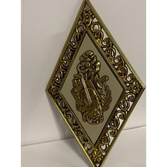 Vintage Hollywood Regency diamond shape wall decor set 2 Dart Syroco - Picture 6 of 11
